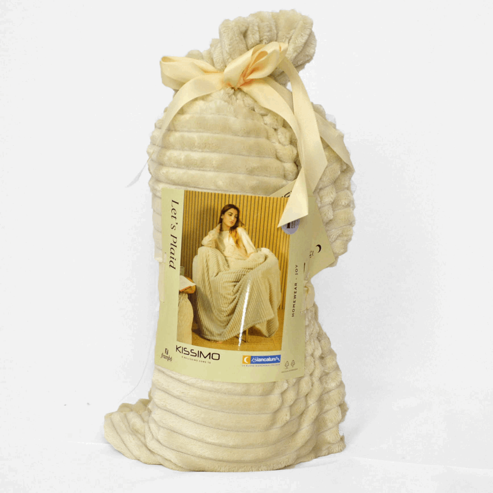 Coperta Plaid Kissimo art joy millerighe Kissimo Biancaluna