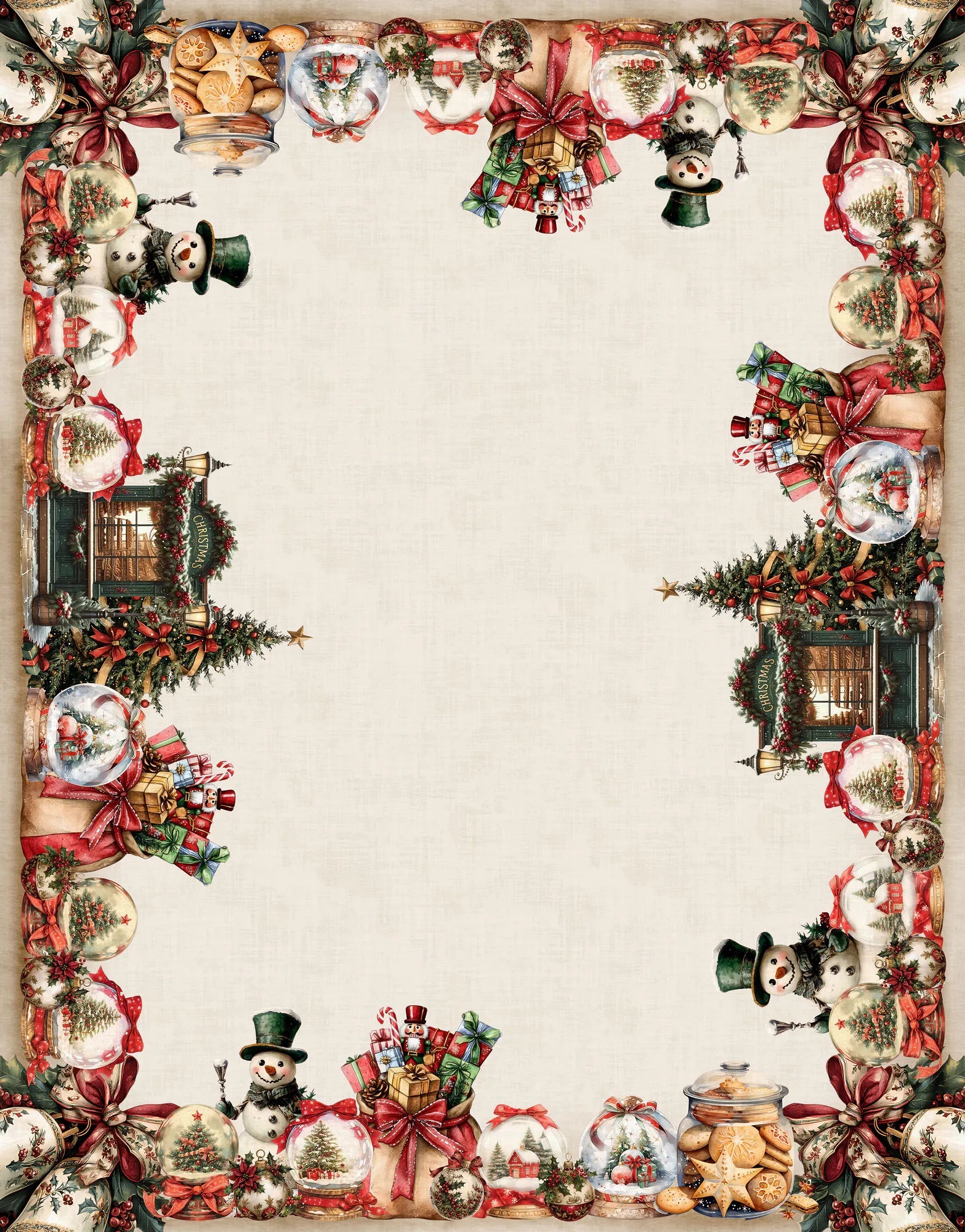 Tovaglia natalizia in cotone stampato 140 x 360 18posti vingi art Tiffany dis 01 Vingi