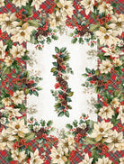 Tovaglia natalizia in cotone stampato 140 x 250 12 posti tiffany  dis 05 0Vingi Vingi
