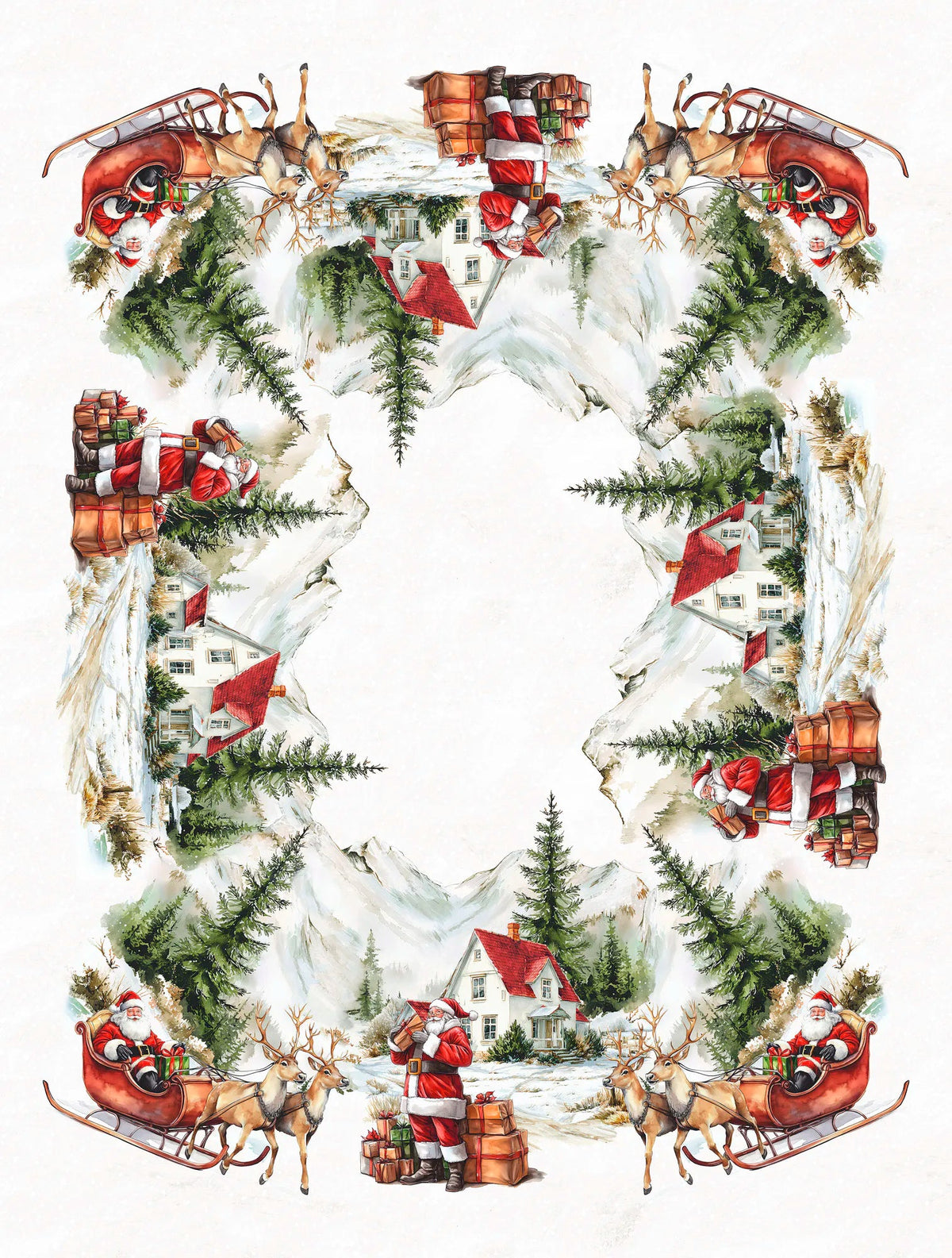Tovaglia natalizia in cotone stampato 140 x 250 12 posti tiffany  dis 09 0Vingi Vingi