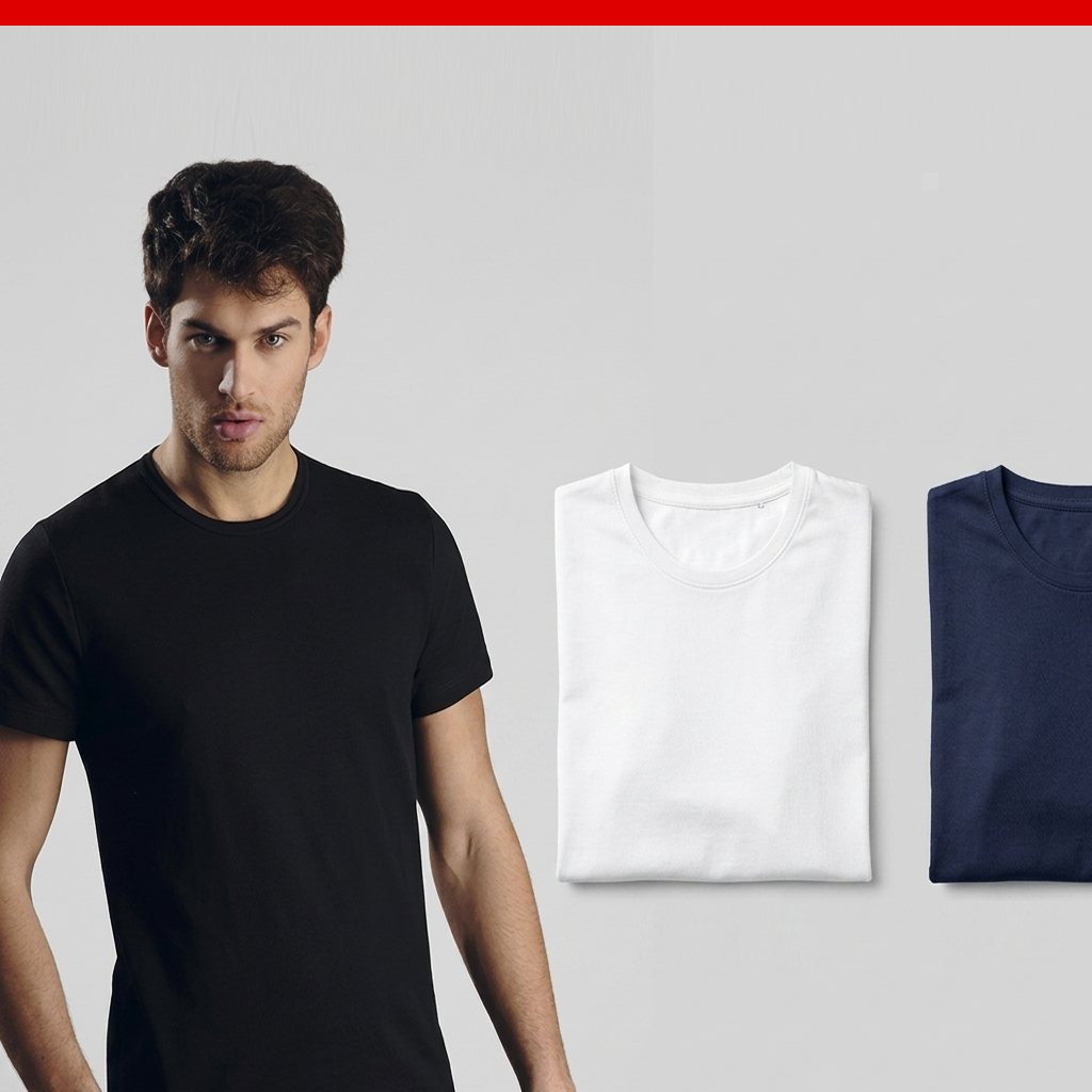 T-shirt maglia girocollo Uomo caldo cotone Kissimo WM 400 Kissimo Biancaluna