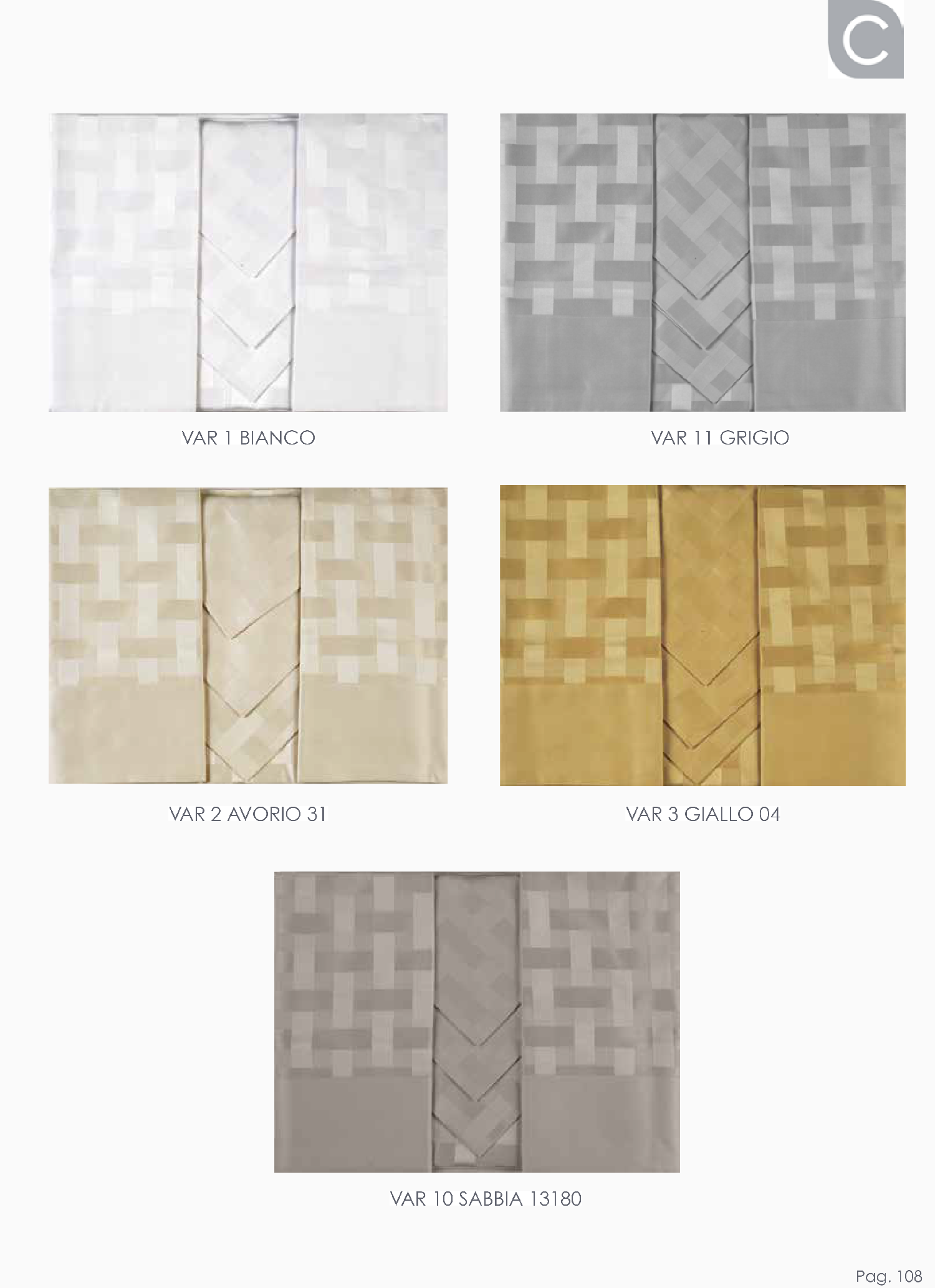 Cavalieri Piazza Pitti Servizio Tavola Cotone jacquard x 12 persone - Intreccio  + colori