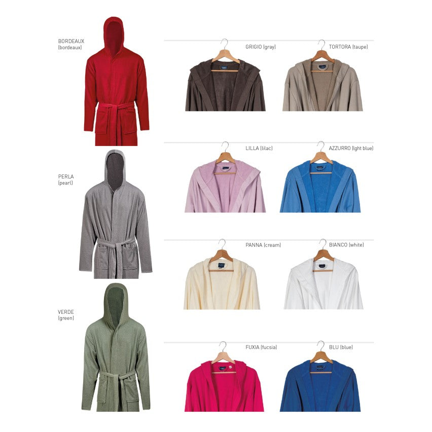 Accappatoio uomo donna microspugna art Vingi Lisbona + colori Vingi