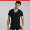 T-shirt scollo a V Uomo caldo cotone Kissimo WM 401 Kissimo Biancaluna