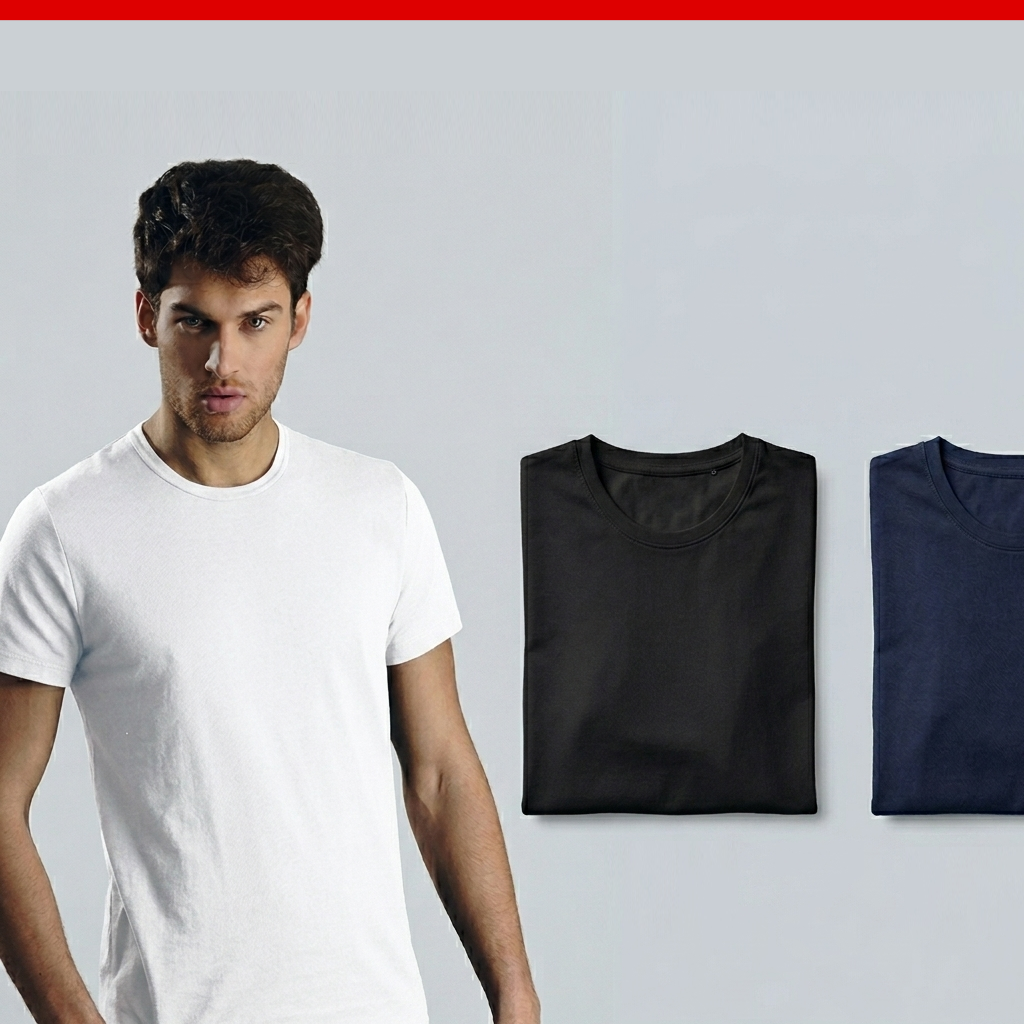 T-shirt maglia girocollo Uomo caldo cotone Kissimo WM 400 Kissimo Biancaluna