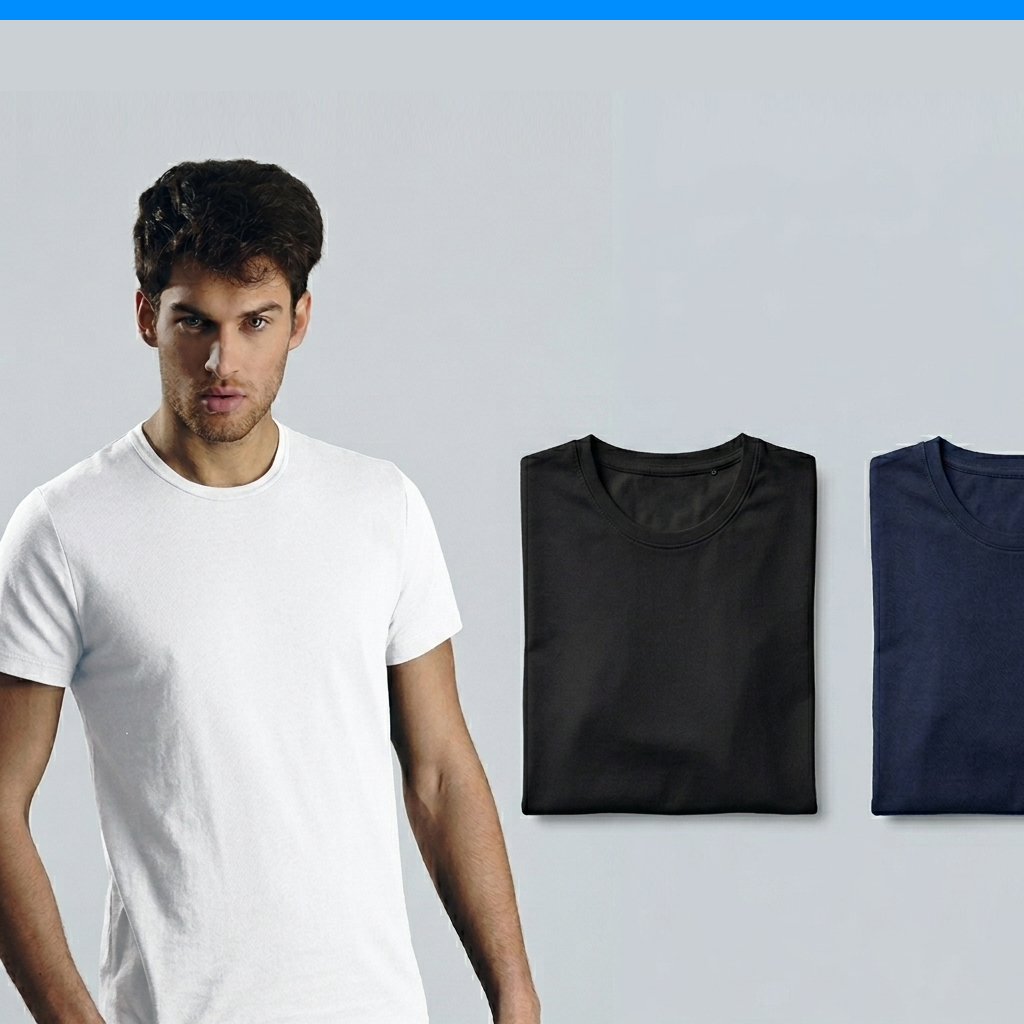 T-shirt maglia girocollo Uomo cotone Kissimo WM 111 Kissimo Biancaluna