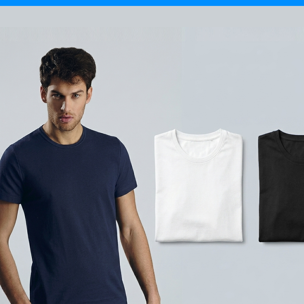 T-shirt maglia girocollo Uomo cotone Kissimo WM 111 Kissimo Biancaluna