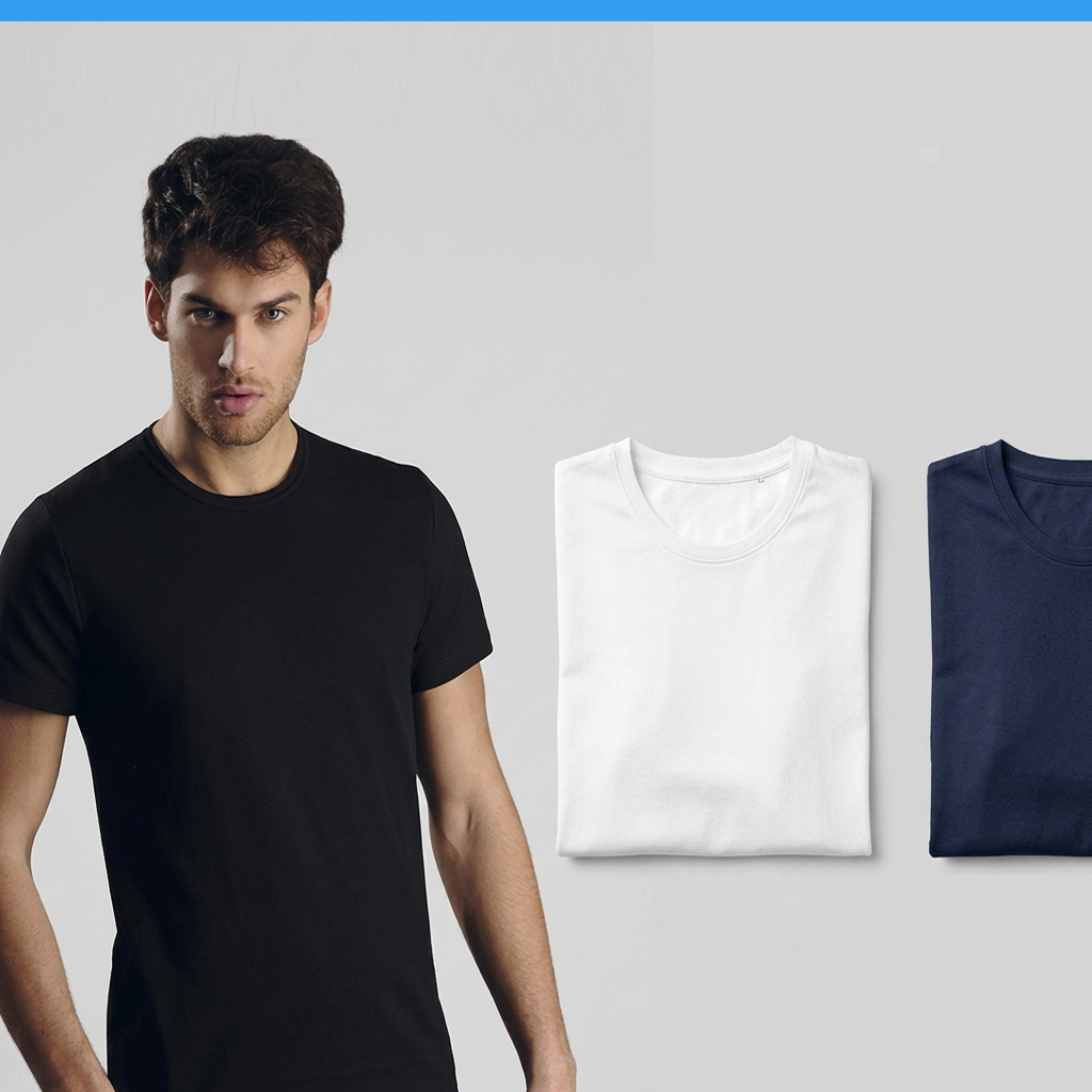 T-shirt maglia girocollo Uomo cotone Kissimo WM 111 Kissimo Biancaluna