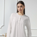 Camicia da notte donna invernale in caldo cotone 9213 panna / rosa Manuela Confezioni
