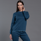 Pigiama Donna invernale Caldo Cotone art Kissimo Biancaluna 26D90023 blu Kissimo Biancaluna