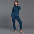Pigiama Donna invernale Caldo Cotone art Kissimo Biancaluna 26D90023 blu Kissimo Biancaluna