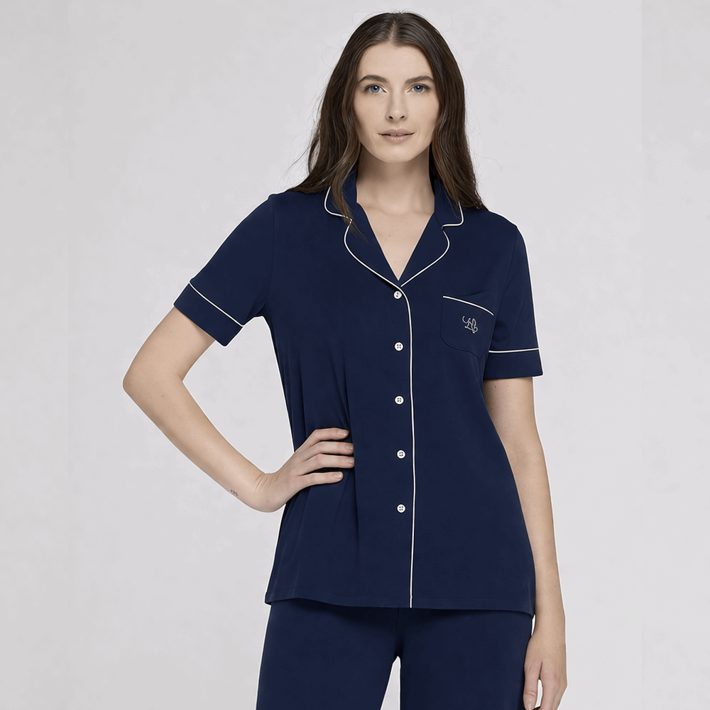 Pigiama donna estivo Liu jo art. DL0131.26 Blu Liu Jo