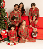 Pigiama Natalizio Kissimo Biancaluna Family coordinato Uomo Donna Bimbo Bimba art Tartan Kissimo Biancaluna
