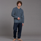 Pigiama Uomo invernale Punto Milano kissimo 26U15002 blu Kissimo Biancaluna
