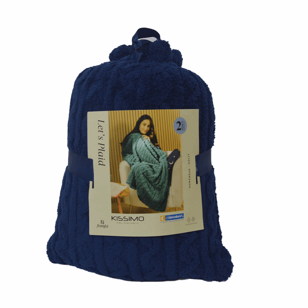 Coperta Plaid Kissimo art holly Intreccio Kissimo Biancaluna
