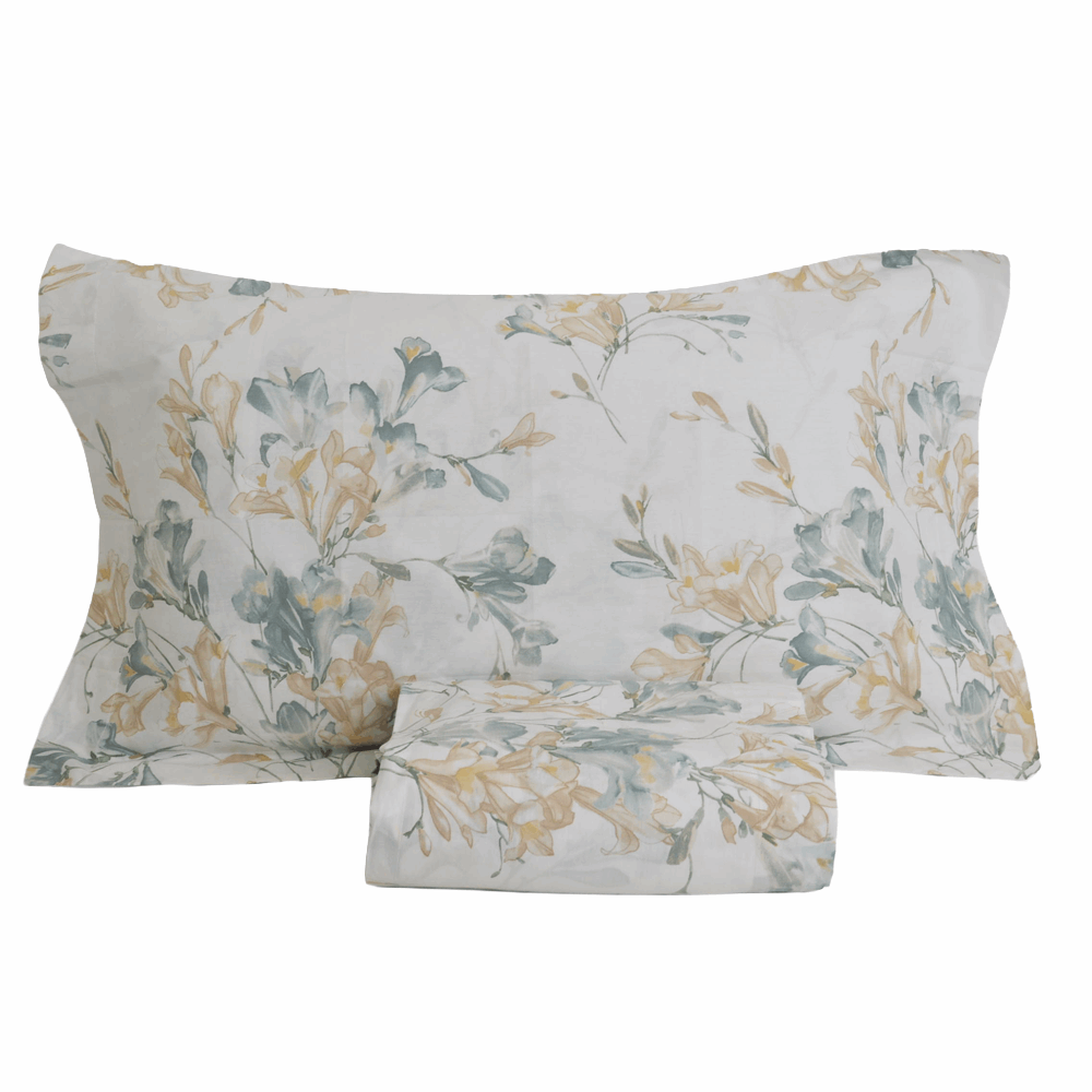 Completo lenzuola matrimoniale in Percalle di cotone 100% RB01 Rebecca Home