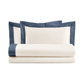 Rebecca home Lenzuola Matrimoniale art Sabrina con bordo in raso +colori Rebecca Home