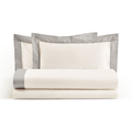 Rebecca home Lenzuola Matrimoniale art Sabrina con bordo in raso +colori Rebecca Home