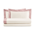 Rebecca home Lenzuola Matrimoniale art Sabrina con bordo in raso +colori Rebecca Home