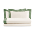 Rebecca home Lenzuola Matrimoniale art Sabrina con bordo in raso +colori Rebecca Home
