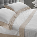 Rebecca home Lenzuola Matrimoniale art Sabrina con bordo in raso +colori Rebecca Home