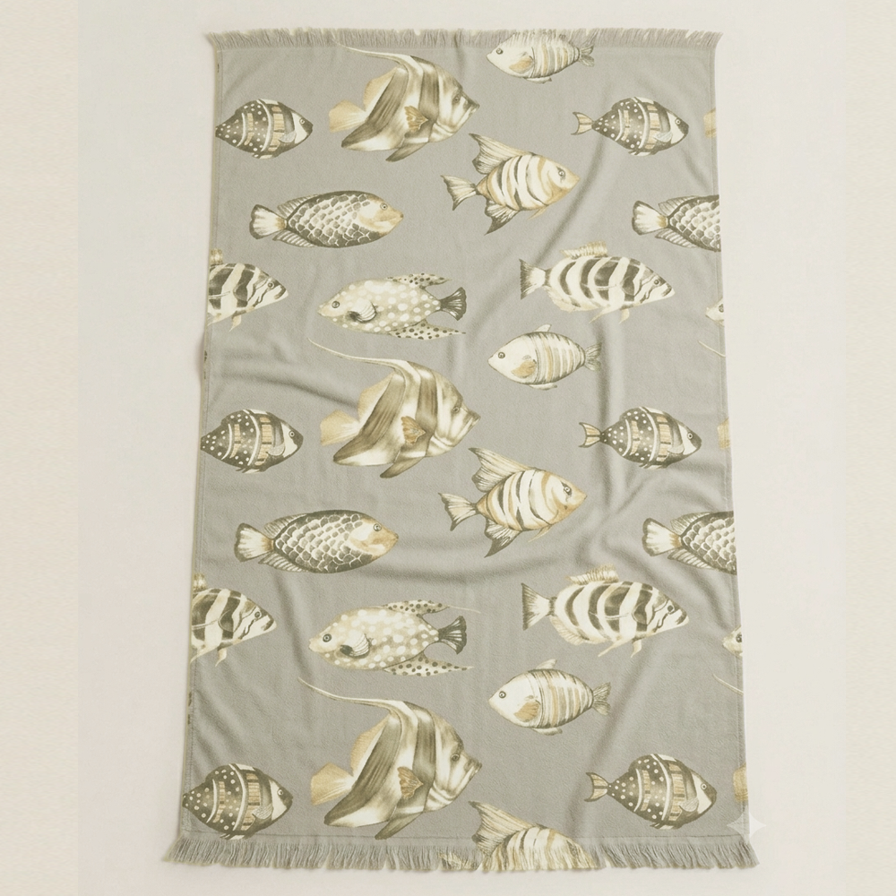 Telo Mare Fouta Micro Spugna Stampato art Oceano + colori Cavalieri Piazza Pitti
