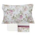 Completo Lenzuola Matrimoniale in Percalle art sanderson Bianco Perla
