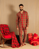 Pigiama Natalizio Kissimo Biancaluna Family coordinato Uomo Donna Bimbo Bimba art Tartan Kissimo Biancaluna