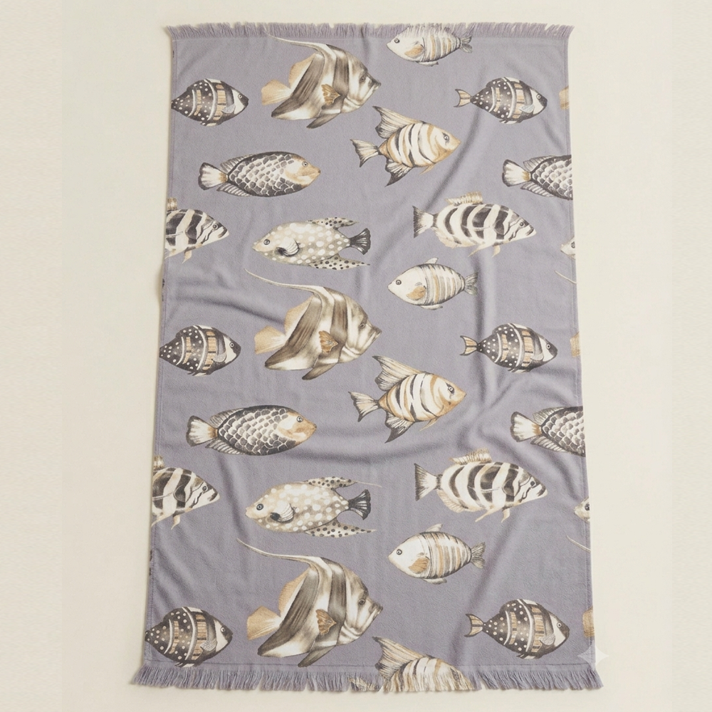 Telo Mare Fouta Micro Spugna Stampato art Oceano + colori Cavalieri Piazza Pitti