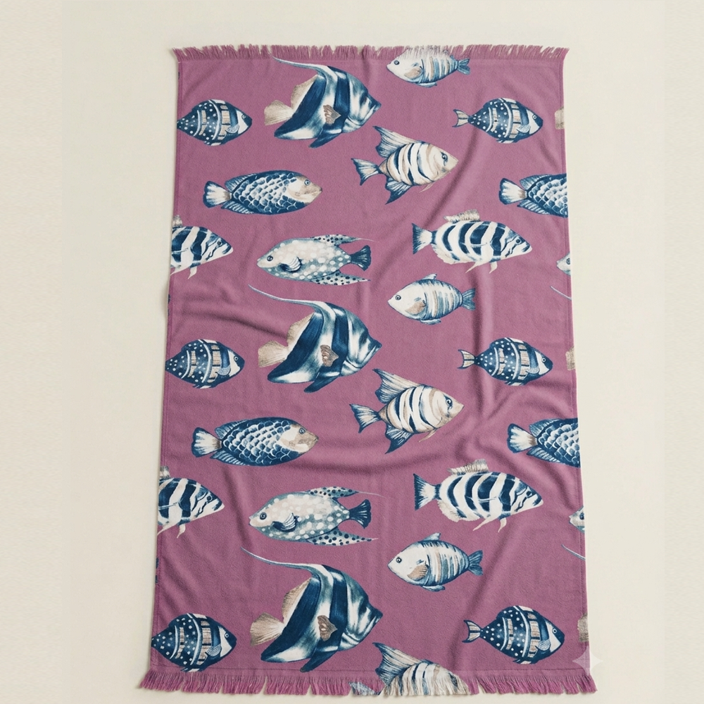 Telo Mare Fouta Micro Spugna Stampato art Oceano + colori Cavalieri Piazza Pitti
