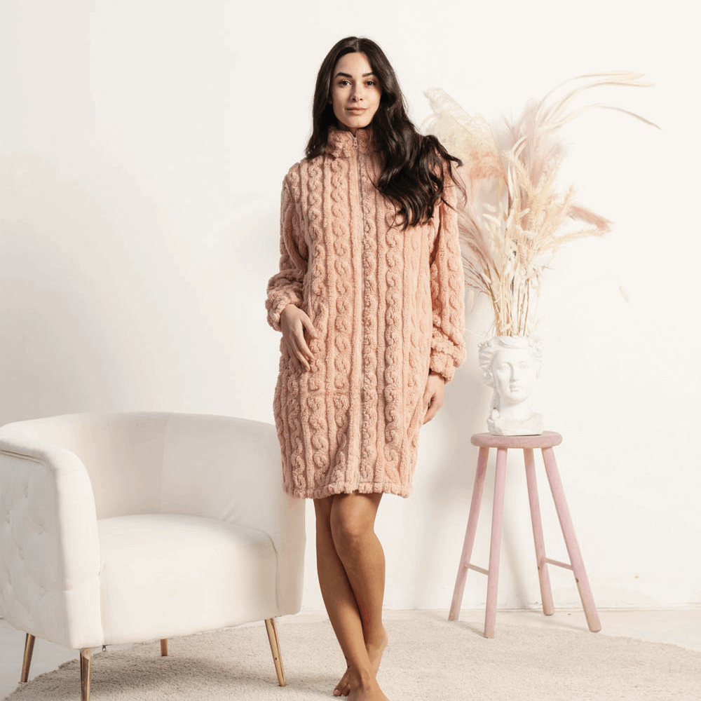 Vestaglia invernale Donna in pile Coral kissimo Biancaluna Holly Kissimo Biancaluna