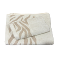 Set Asciugamani 1+1 viso e ospite Wild Lasa Zebra Beige Lasa
