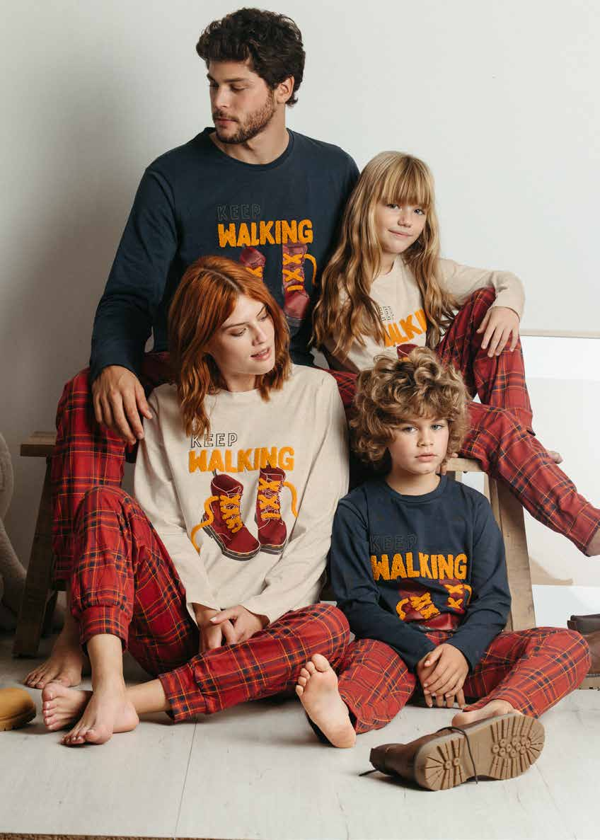 Pigiama Family Uomo Donna Bimbo Bimba art Aznar Walking 60317 60248