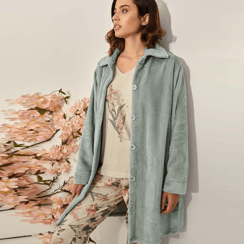 Admas Vestaglia invernale Donna in Coral - 57414 - Verde Admas