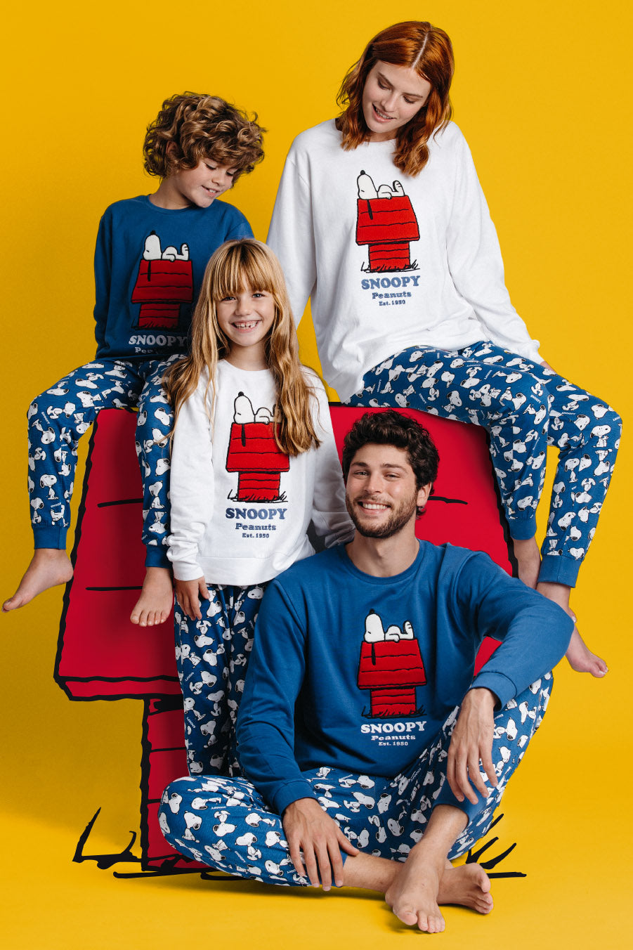 Pigiama Family Uomo Donna Bimbo Bimba art Snoopy 60422 60436