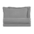 Bianco perla Completo Lenzuola in Cotone e Lino StoneWash con Balza - River + colori Bianco Perla