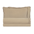 Bianco perla Completo Lenzuola in Cotone e Lino StoneWash con Balza - River + colori Bianco Perla