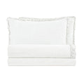 Bianco perla Completo Lenzuola in Cotone e Lino StoneWash con Balza - River + colori Bianco Perla
