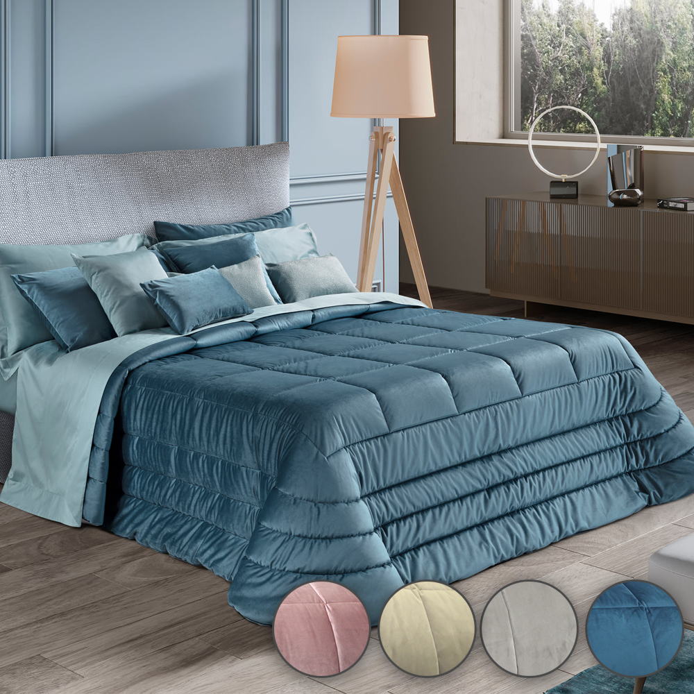 Trapunta Piumone Matrimoniale in Velluto art Velour (+ colori